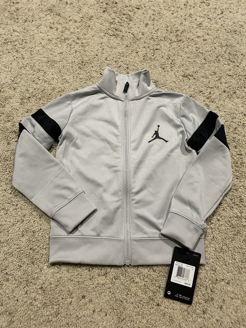 *NEW* Jordan Jacket 4 XS Boys Track Full Zip Jumpman Logo Athletic Gray NWT F26